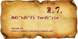Mátéfi Terézia névjegykártya